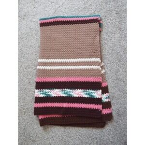 #7 - Afghan Crochet Blanket Multicolored 63"L x 38" W